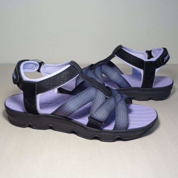 JSport by Jambu Size 6 M KAIA Black / Purple Geometric Sandals New Women's Shoes - Picture 1 of 16